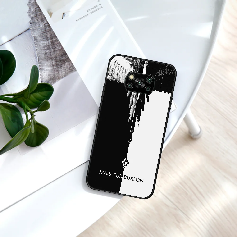 

Fashion Brand Marcelo Burlone Phone Case For Xiaomi Mi Note 10 A3 9 MAX 3 A2 8 9 Lite Pro Ultra black Etui Tpu Back Painting