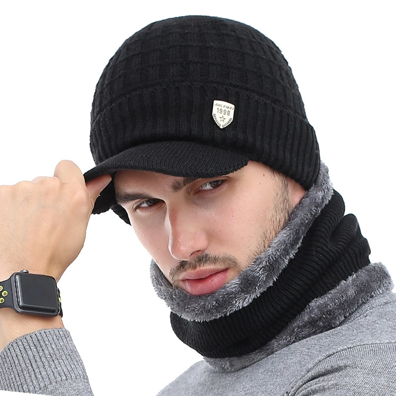 Зимняя шапка Skullies Beanies зимние шапки бини для мужчин и женщин шерстяной шарф