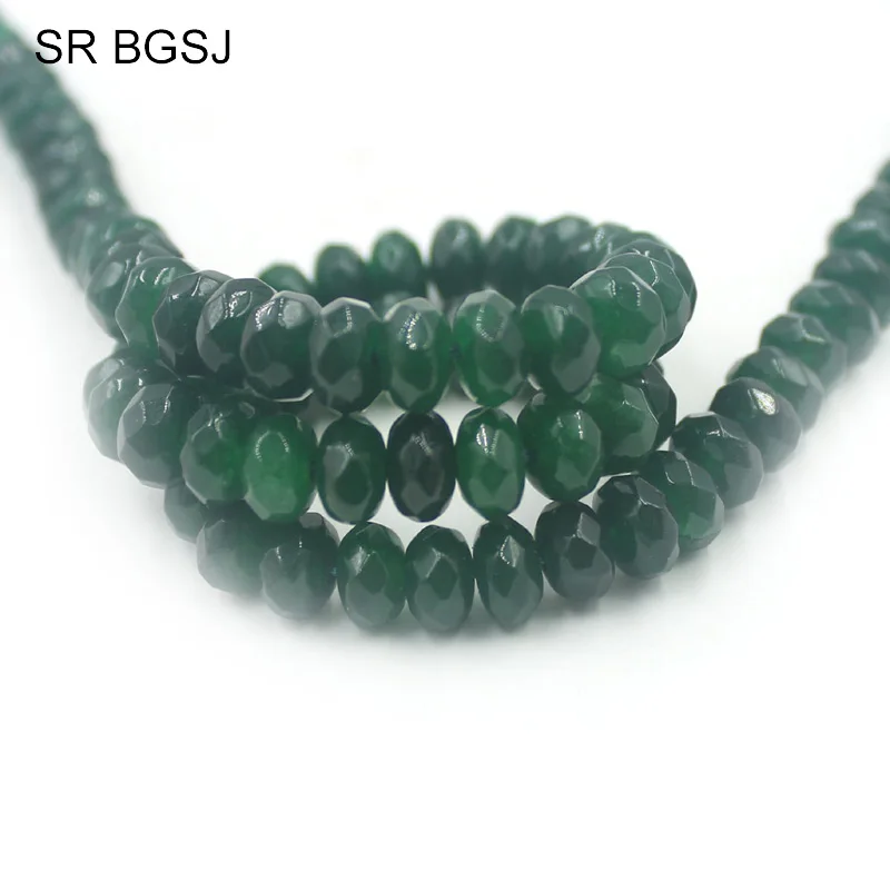 Бесплатная доставка 5x8 мм граненый темно-зеленый Тайвань Jades Rondelle драгоценные
