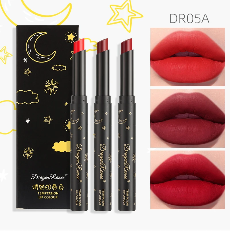 

MJ 3Pcs/set Lipstick Pen Without Smudging Lasting Color Rendering Matte Waterproof Lip Stick Pencil Natural Lip Makeup Cosmetics