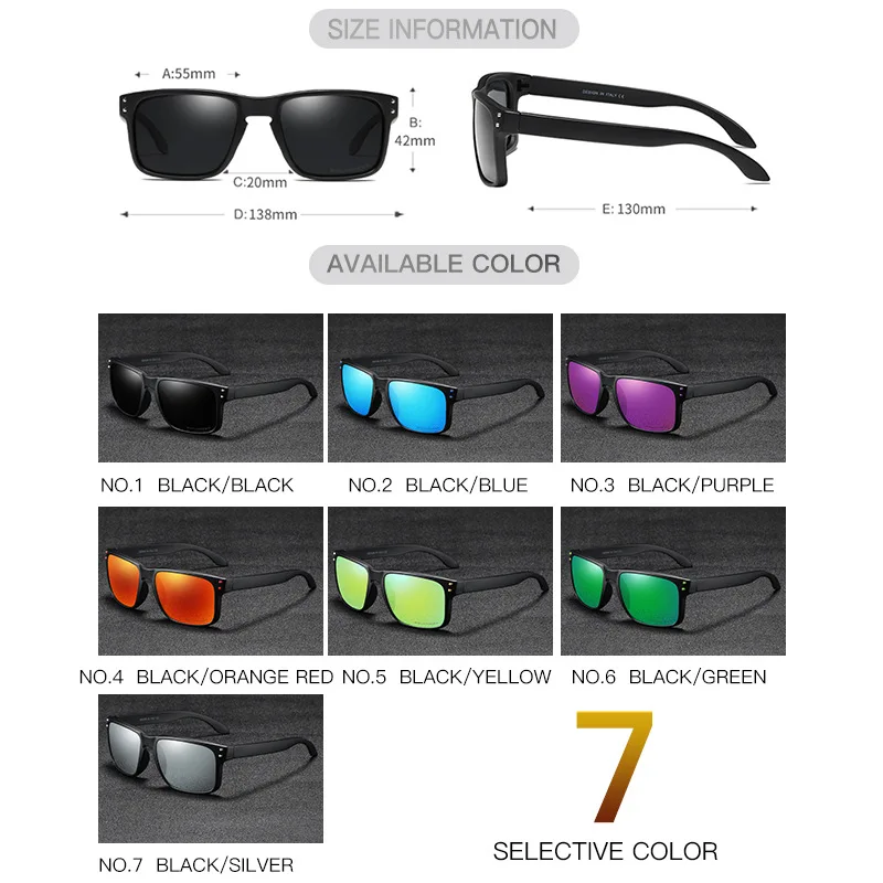 

True film polarizing classic pop-up square sports sunglasses multi-colored men's and women's sunglasses KD9102