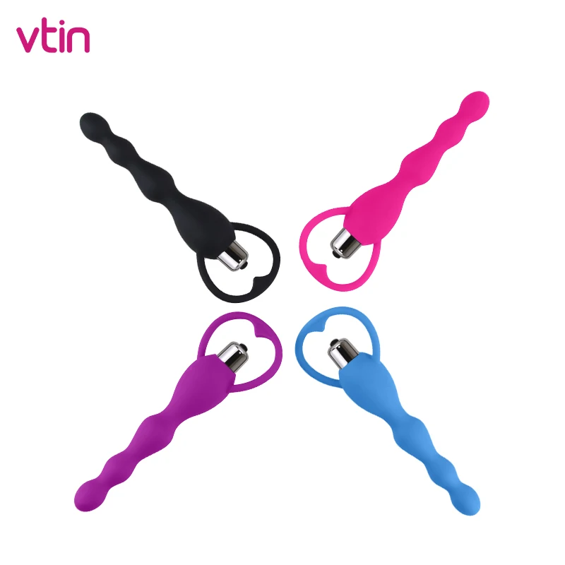 Длинные анальные шарики с вибратором для массажа простаты точки G Гибкая