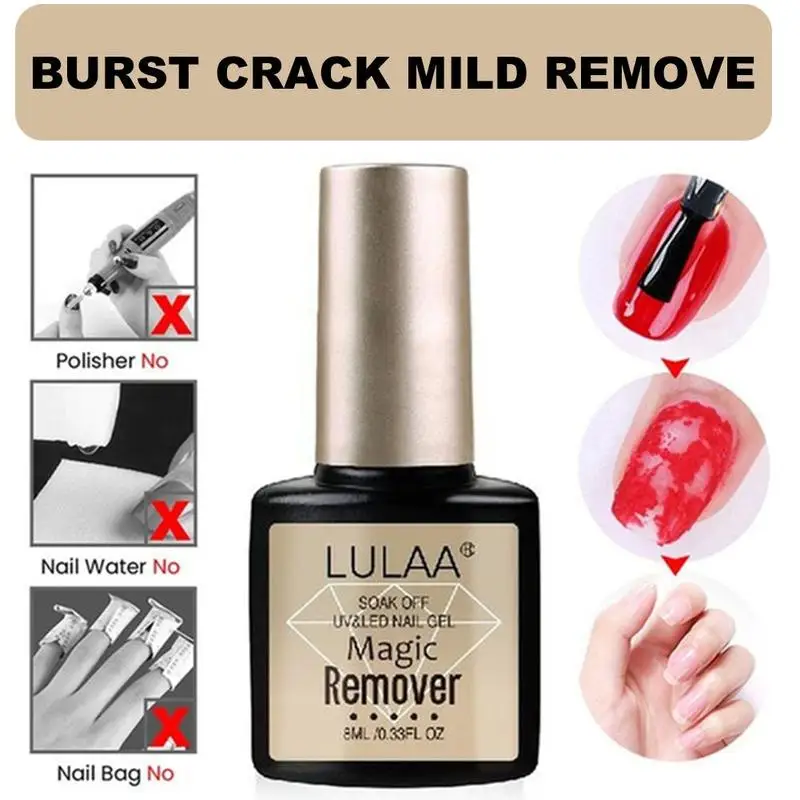 Gel Nail Polish Remover Burst Magic Gel Polish Soak Off Acrylic Nail Cleaner Cleanser Degreaser Gel W7N1