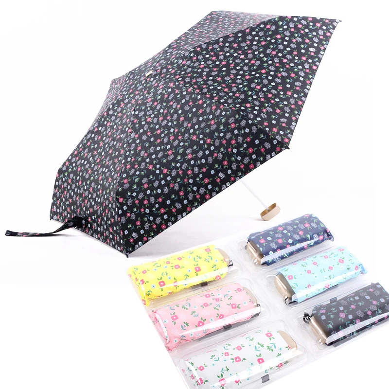 

2020 Mini Parapluie Flower Women Sun Umbrella Rain Women Pockets Umbrella Compact Small Fold Umbrella Super Light Female Parasol