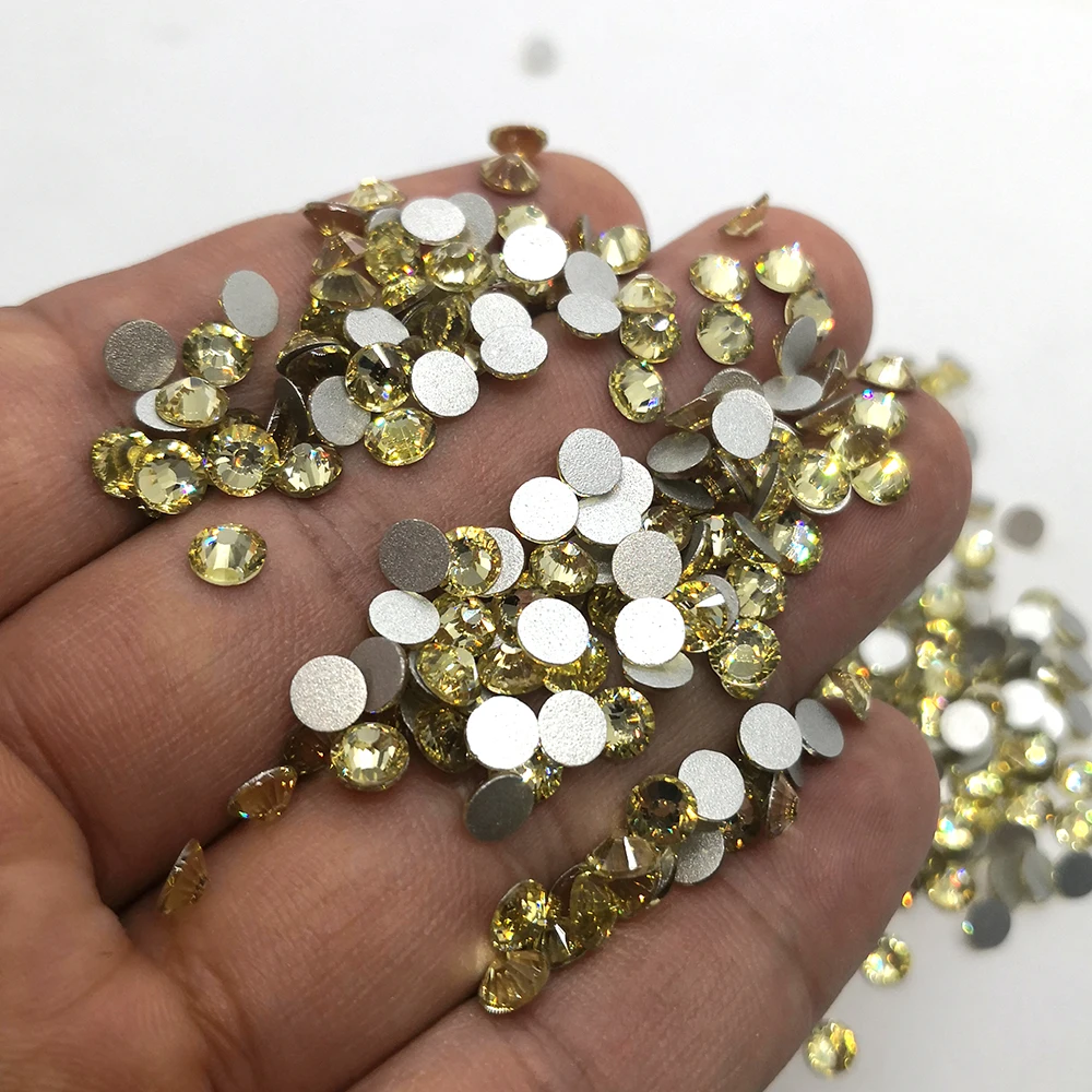 CTPA3bI Jonquil все размеры без горячей фиксации стразы из желтого стекла украшения с