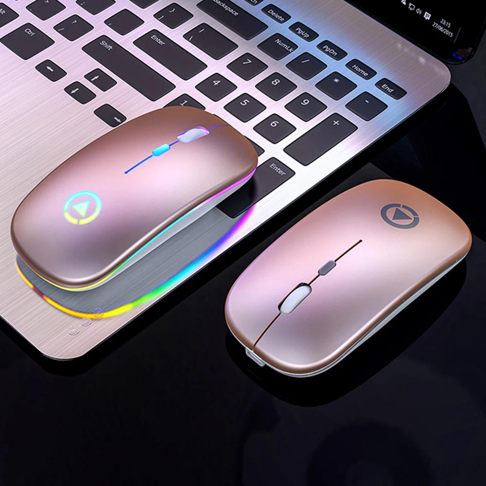 

2.4GHZ LED Rechargeable Mouse Wireless Silent Backlit Mice USB Optical Ergonomic Gaming Mouse PC Computer Mouse For Laptop PC