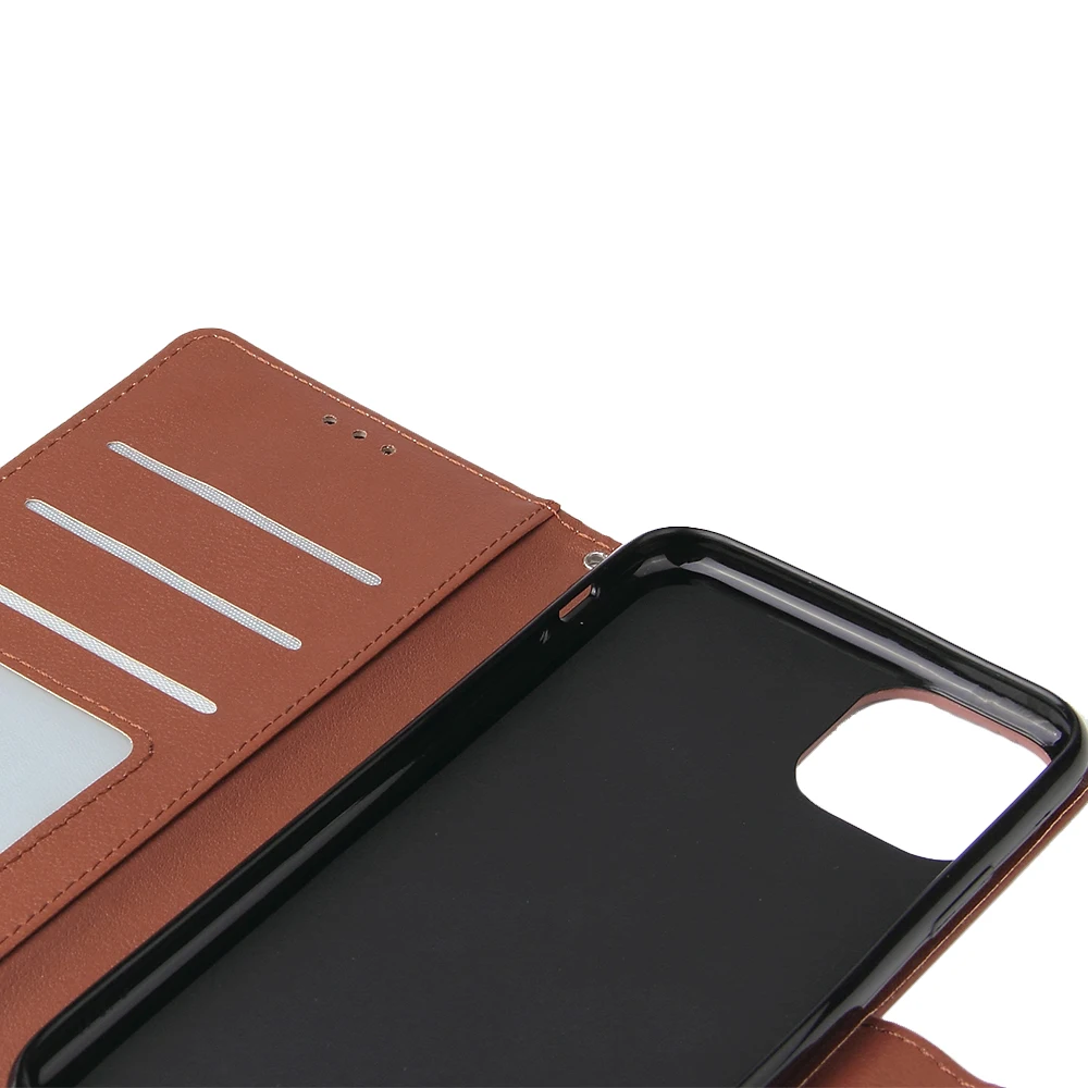 

For iPhone X XS XR Max 11 Pro Max Solid Color Leather Wallet Case for iPhone 6 6S 7 8 Plus Flip Cover Card Slot Bags