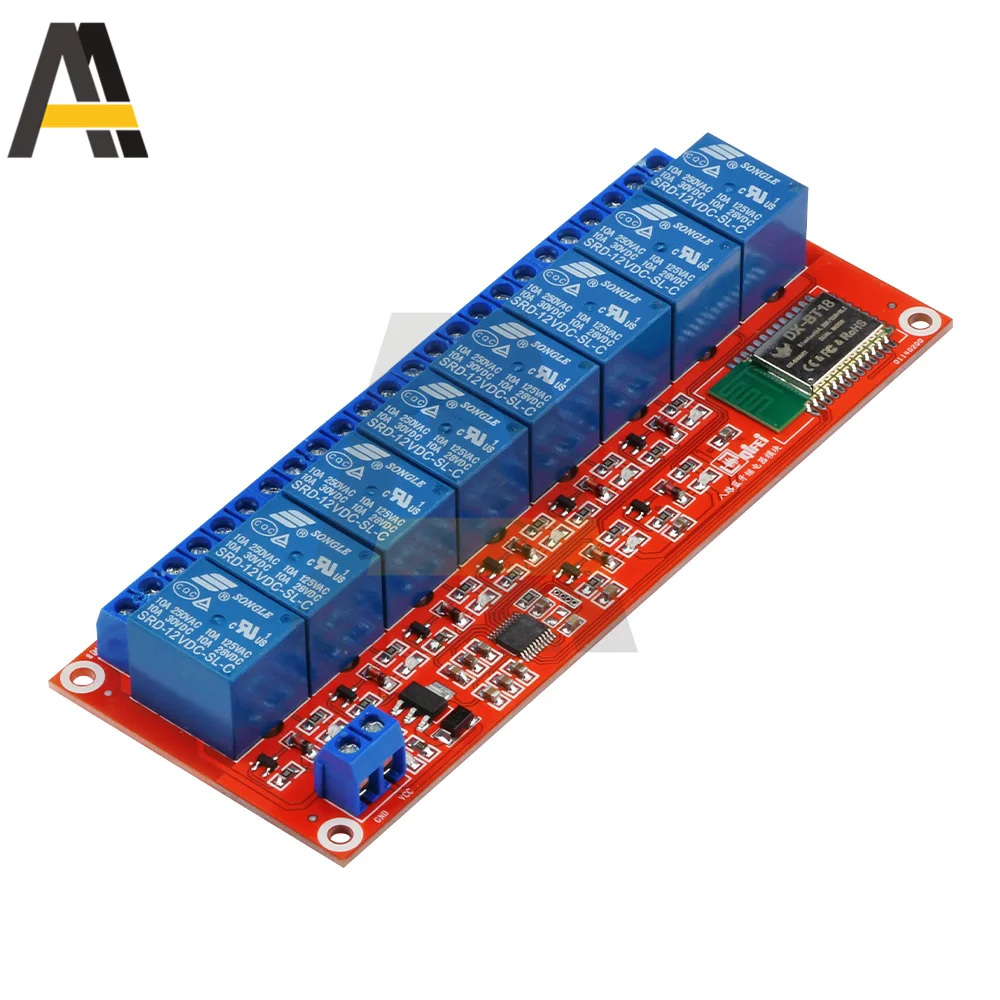 

10A 5V 12V 8-channel Bluetooth-compatible Relay Module Remote Control for Mobile Phone Control Relay Module for PLC Control