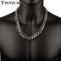 18mm heavy mens necklace miami curb cuban link chain big choker stainless steel jewelry steampunk style hip hop accessory gifts