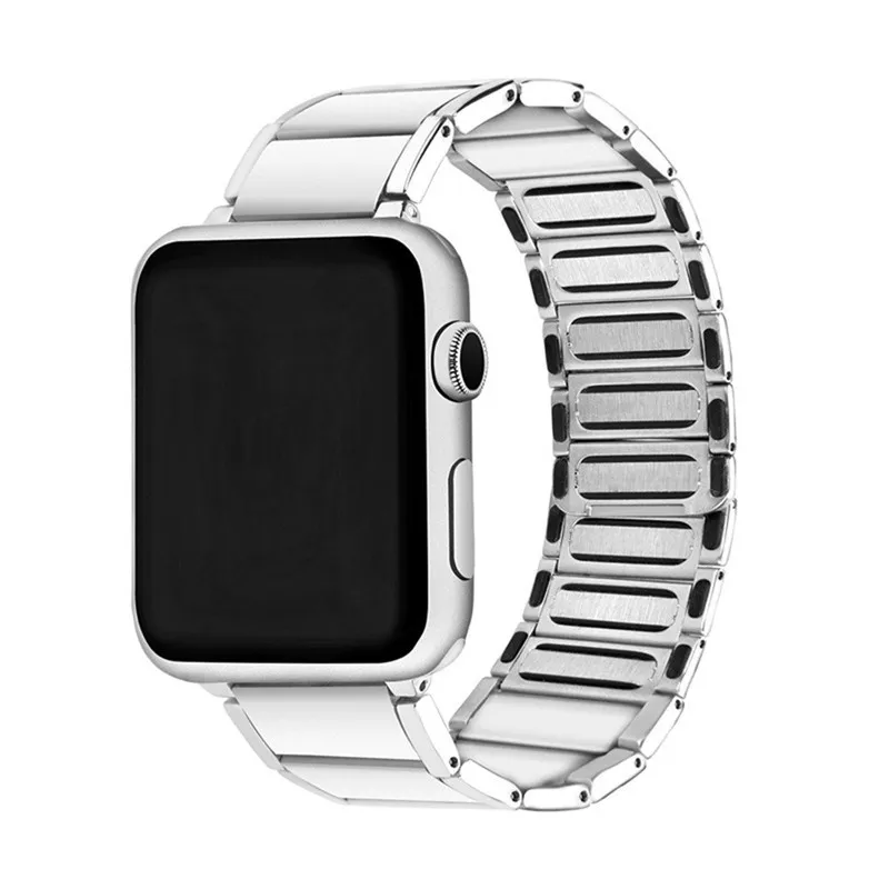 Silver Ремешок из нержавеющей стали для Apple Watch 44 мм 40 мм 42 мм 38 мм метмагнитный петля сменный ремешок для наручных часов для iWatch 4 3 2 1 браслет - Цвет ремешка: Silver