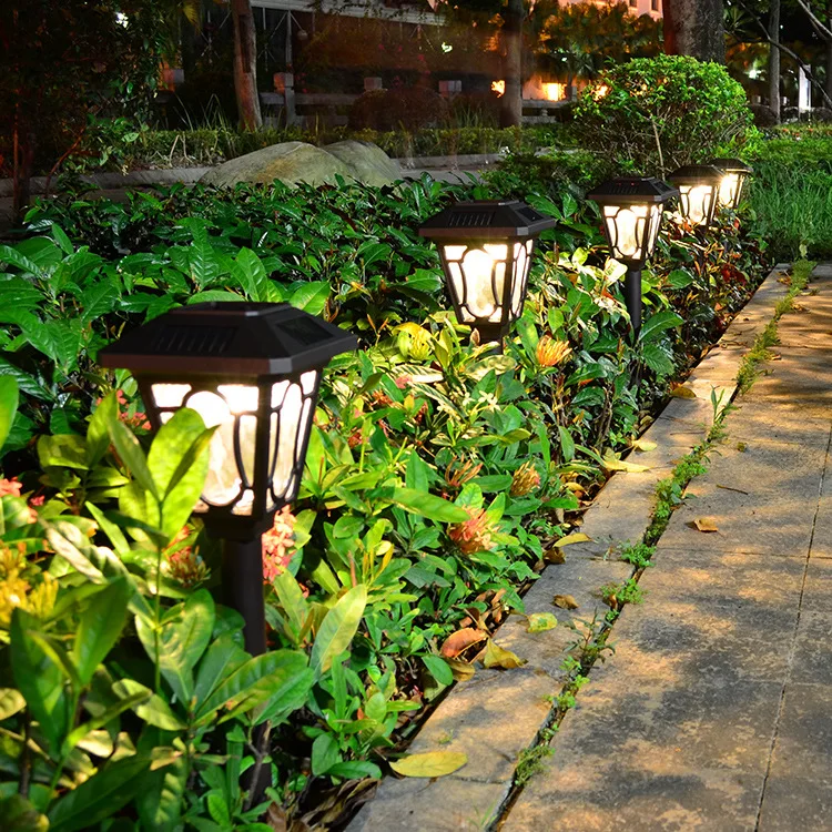 저렴한 태양광 충전 램프, 지상 삽입, 방수, 가정용 정원 야외 조명, 유럽, 마당 풍경, 잔디, 숲 조명