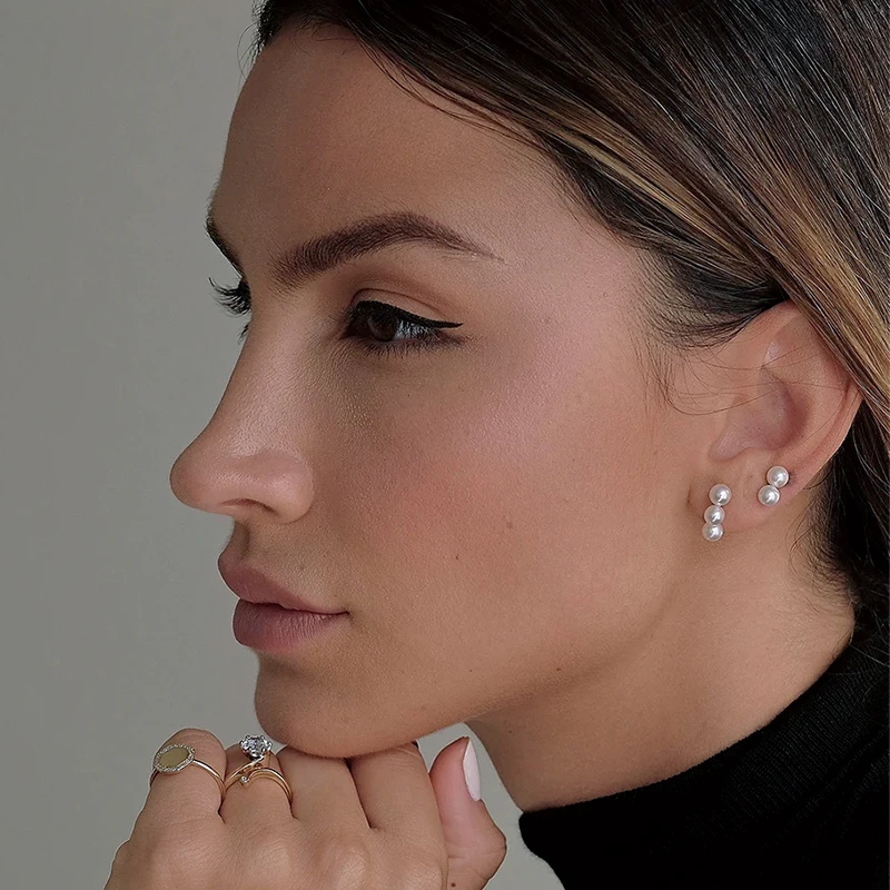 Женские серьги гвоздики с жемчугом в стиле бохо|Серьги-гвоздики| |