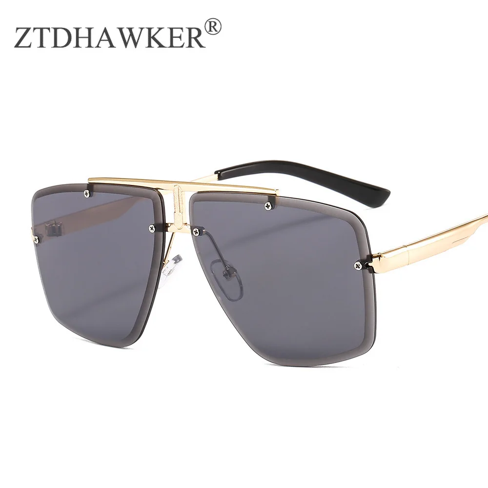 

Мужские и женские мужские квадратные безрамные металлические Новые солнцезащитные очки модные и элегантные трендовые товары очки