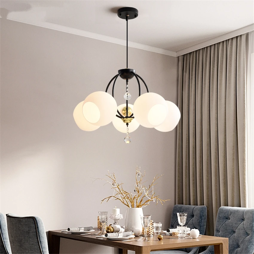 

Nordic Crystal Glass Luxury Chandeliers Modern Living Room Lamps Kitchen Dining Room Bedroom Decor Lights Study Villa Chandelier
