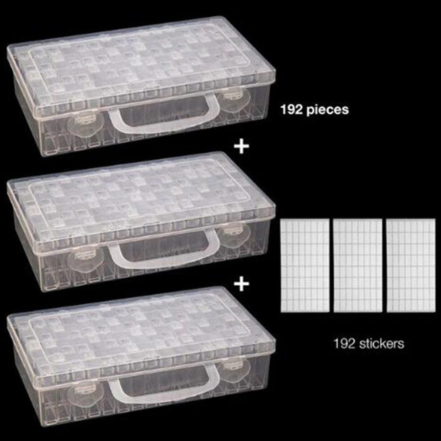 64 ячейки пластиковые аксессуары для алмазной живописи с контейнером бутылки