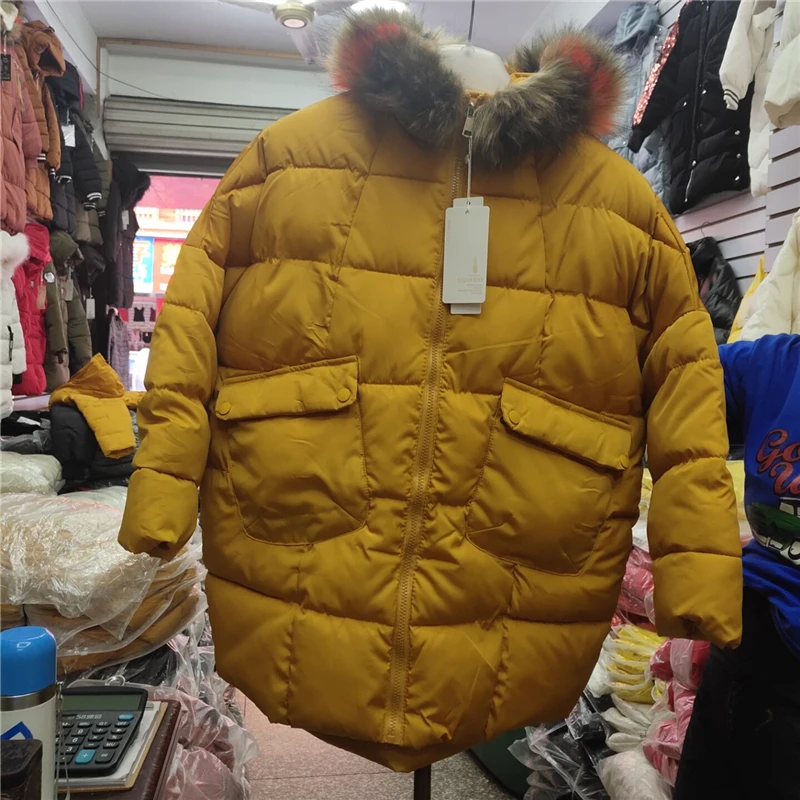 Женское хлопковое пальто средней длины зима 2019 новое теплое Свободное из хлопка