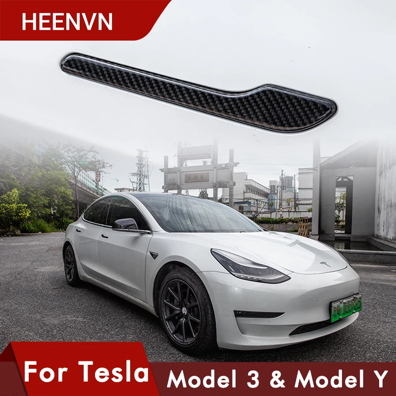 

Heenvn New Car Door Handle Protection For Tesla Model 3 2022 Model Y Real Carbon Fiber Accessories Door Handles Model3 4Pcs/Set