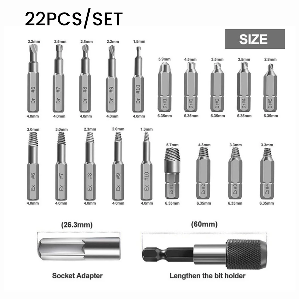 

Bits Quick Release Screw HSS Extractor Depth Screwdriver Holder Damaged