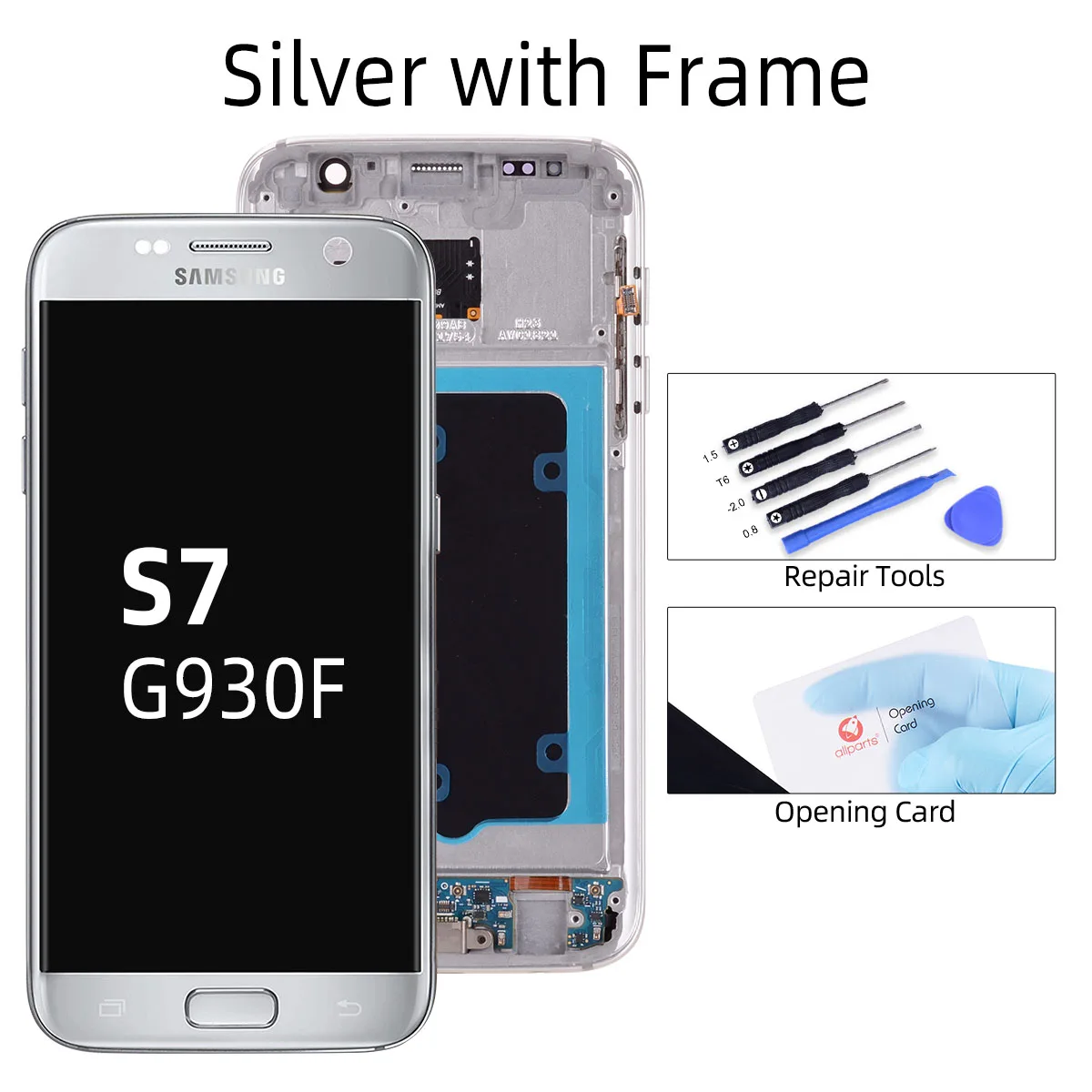 S7 Silver Frame Супер AMOLED дисплей для SAMSUNG Galaxy S7 Edge lcd кодирующий преобразователь сенсорного экрана в сборе с рамкой G935F G935 S7 G930F - Цвет: S7 Silver Frame