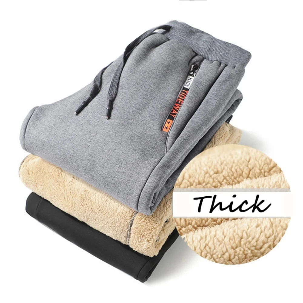 

Winter Pants Men Fur Lined Joggers Men Thick Sweatpants Drawstring Trousers Men Fleece Running Pants Warm Pants Plus Size 8XL