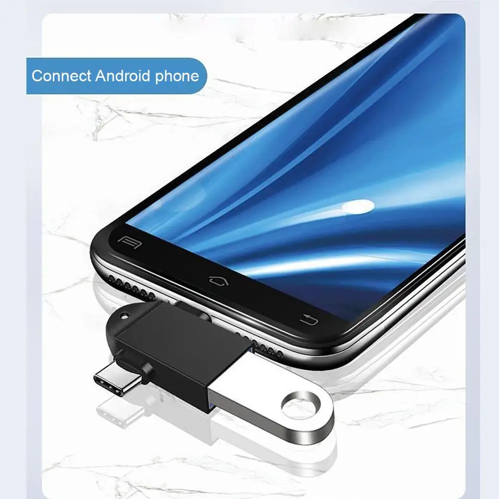 Адаптер 2 в 1 Type C Micro USB OTG для Android Huawei 3 преобразователи передачи данных планшета