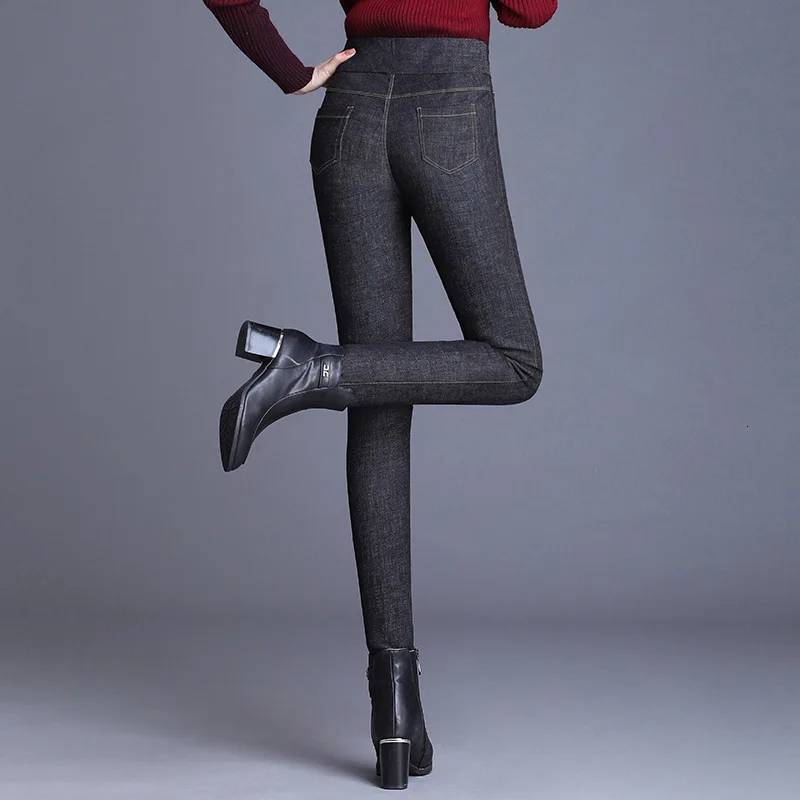 2020 новые зимние теплые толстые эластичные с высокой талией повседневные