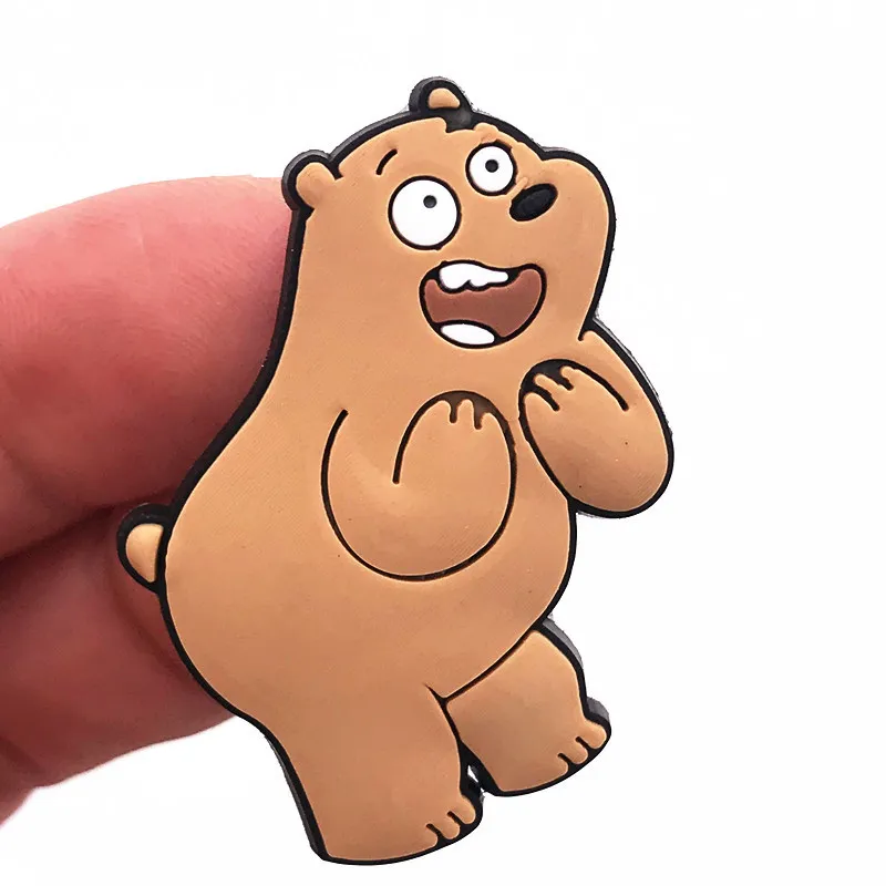 1 шт. Забавный медведь панда мультфильм животное значок ПВХ силиконовые Flatback