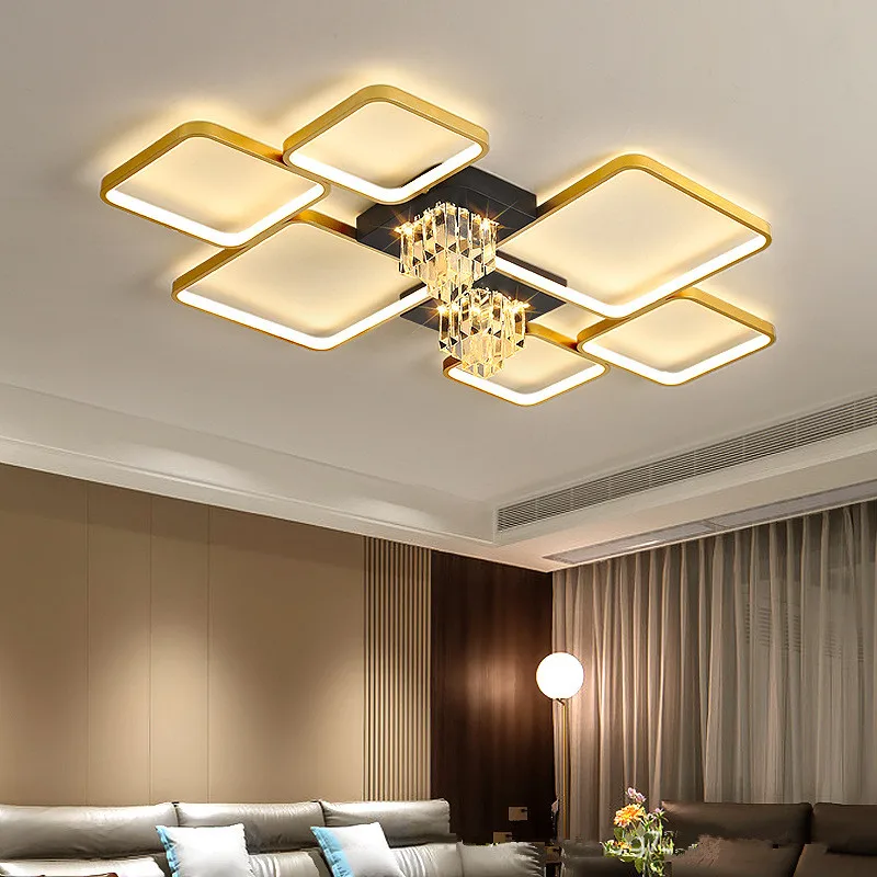 

Nordic LED Square Ceiling Light Modern Flush Mount Ceiling Chandelier for Living Room Bedroom Dining Room Lustre Chambre