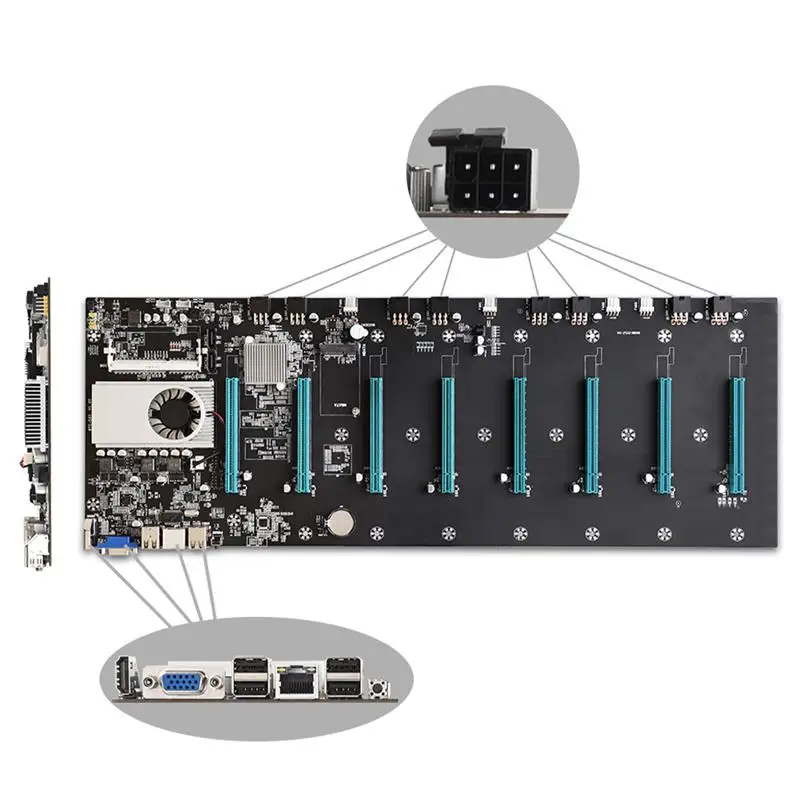 Verkauf BTC-S37 Bergbau Maschine Motherboard 8 PCIE 16X Grafikkarte SODIMM DDR3 SATA 3,0 Unterstützung VGA + HDMI-Kompatibel Dropshipping