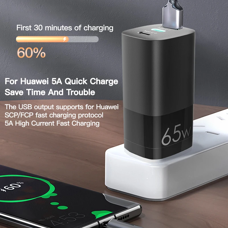 65w ган usb c настенное зарядное ус