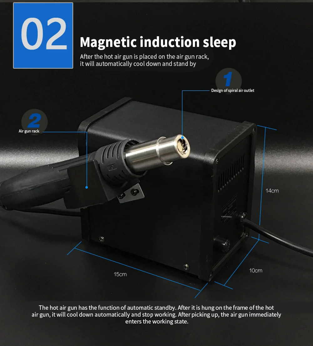 Saike 858D горячий воздух паяльная станция 220V 700 Вт BGA Desolder Station термостат для ремонта