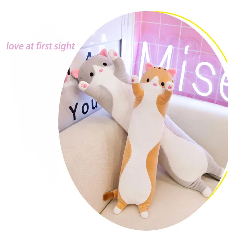Новинка, креативный подарок, Kawaii, длинная кошка, кукла, спящий компаньон, мягкие животные, игрушки для детей, милые плюшевые игрушки, подарки на день рождения