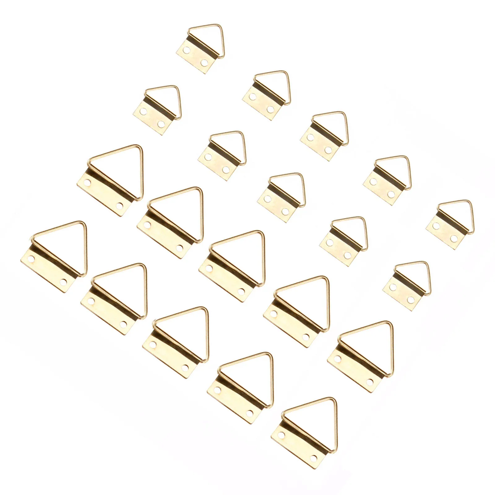 10/20pcs Gold Zinc Alloy Triangle D-Ring Hanging Picture Photo Oil Painting Mirror Frame Hooks Hanger and Screws 16*17mm/24*25mm