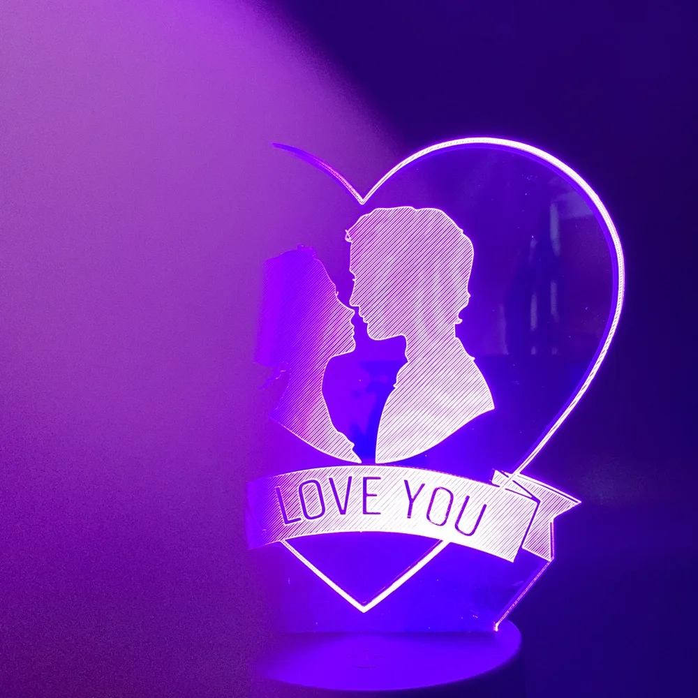 Ночной светильник s для парней 3D сенсорный Сенсор ночной Светильник дар любви