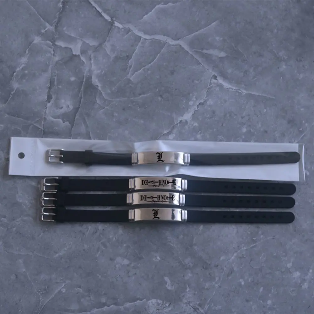 Браслеты женские и мужские из титановой стали аниме Death Note силикона ювелирные