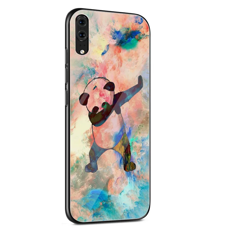 Чехол из закаленного стекла с пандой Dab для huawei P30 P10 P20 Pro P Smart mate 10 20 Lite Y6 Y9 Honor 7A 8X9 2018