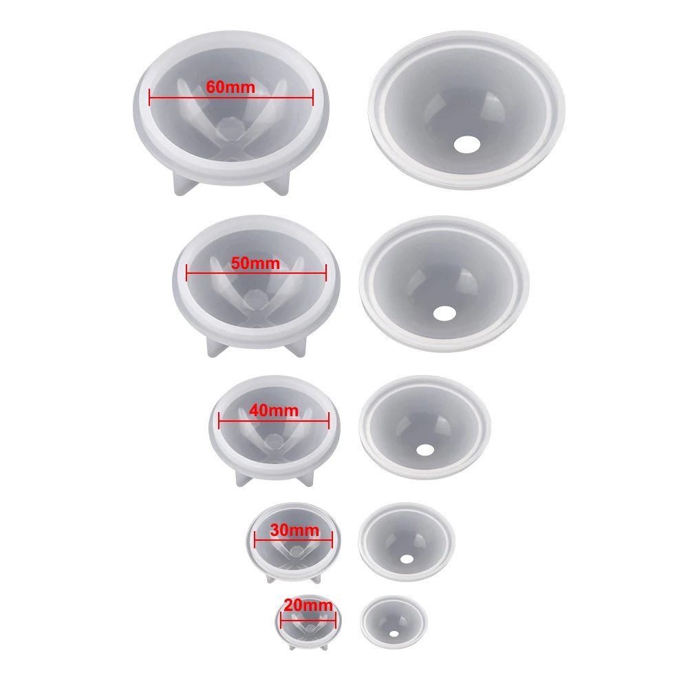 

NICEYARD Silicone Round Ball Mold Decorative Craft Art Spherical Mould Epoxy Resin Cake Mold 5Sizes 3D Jewelry Making
