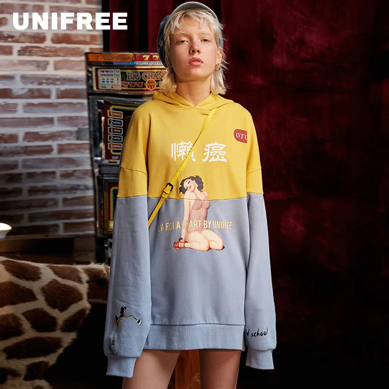 Unifree2019 осень новый персонализированный узор креативный текст свободный досуг