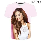 Новинка 2021, летние футболки Ariana Grande с 3D рисунком, Повседневная Уличная одежда для мальчиков и девочек, модная детская футболка с принтом для мужчин и женщин, топы, футболки