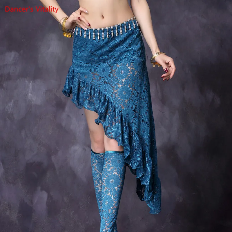 New Hot-Sale Professional Belly Dance Skirt Sexy Lace edge Skirt Irregular for Women Long Skirt bellydance costume egyptian
