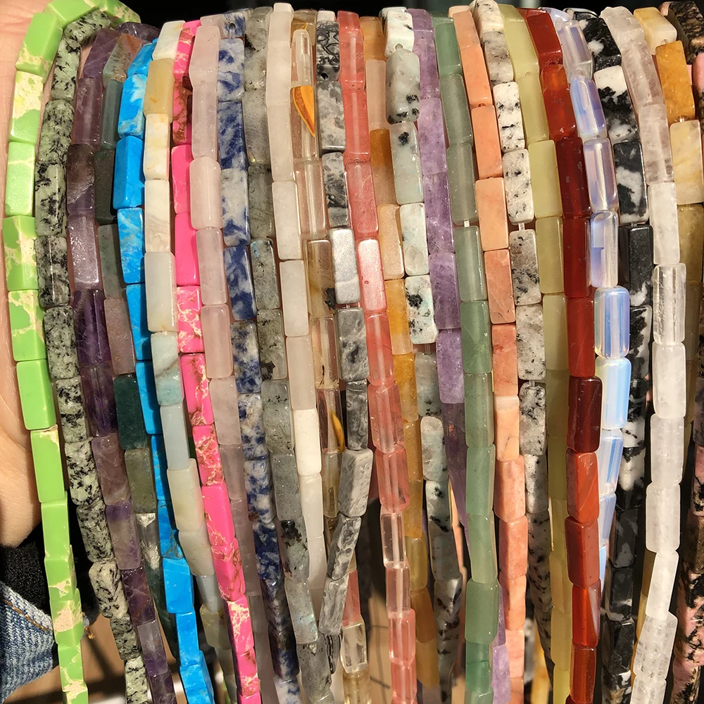 13X4mm Натуральный камень аметистами нефрит из змеиной кожи с бирюзой длинные полые