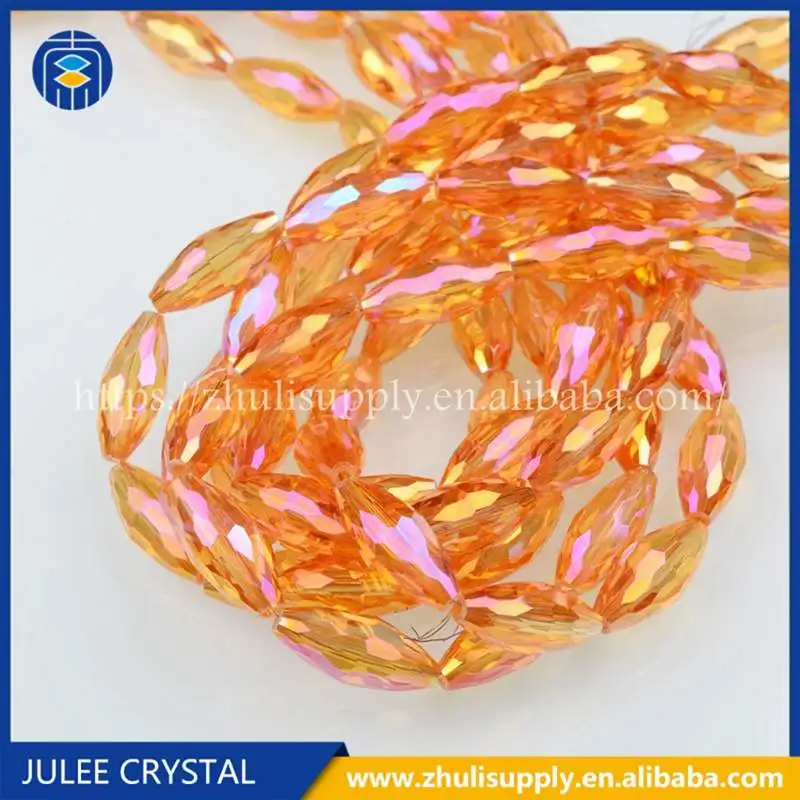 JuleeCrystal 6x13 мм длинные бусины овальной формы красочные стеклянные хрустальные бусины для ювелирных изделий ожерелье