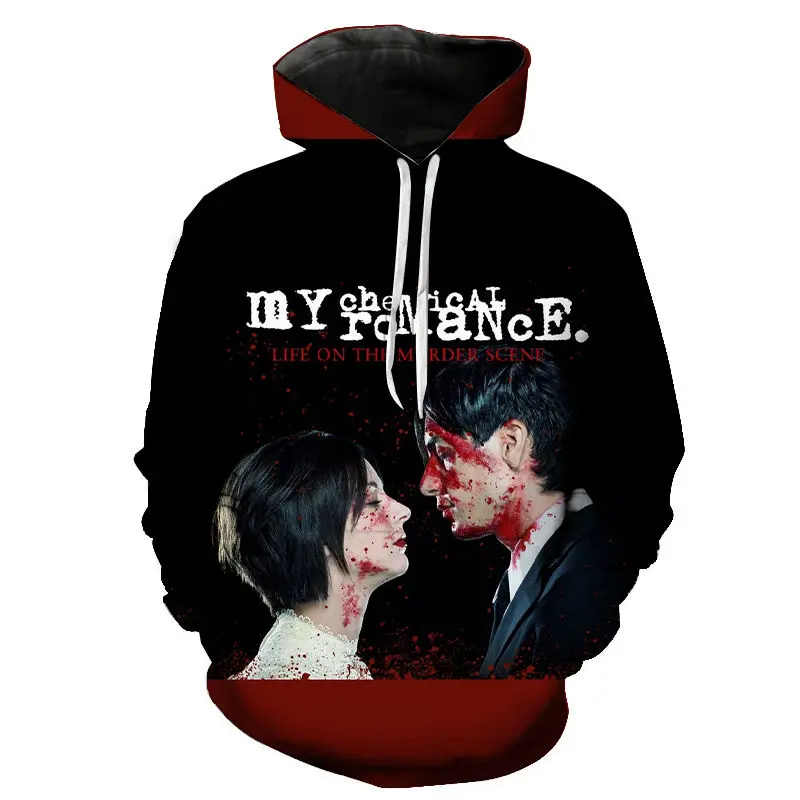 

Толстовка Мужская/женская с 3D-принтом, худи с надписью My Chemical Romance, модная уличная одежда в стиле панк, хип-хоп, пуловер, Топ