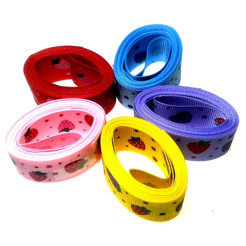 HL 5 ярдов 25 мм ширина печатная Клубничная Корсажная Лента Свадебная декорация