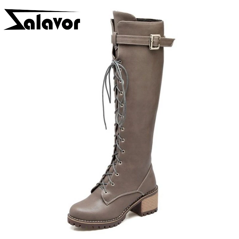 ZALAVOR/женские сапоги до колена модная обувь В рыцарском стиле с перекрестными
