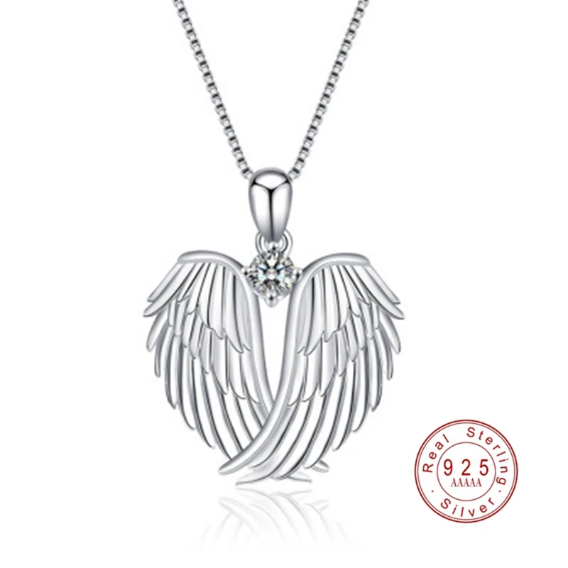 2021 Новая мода с украшением в виде кристаллов крыльями ангела 925 стерлингового