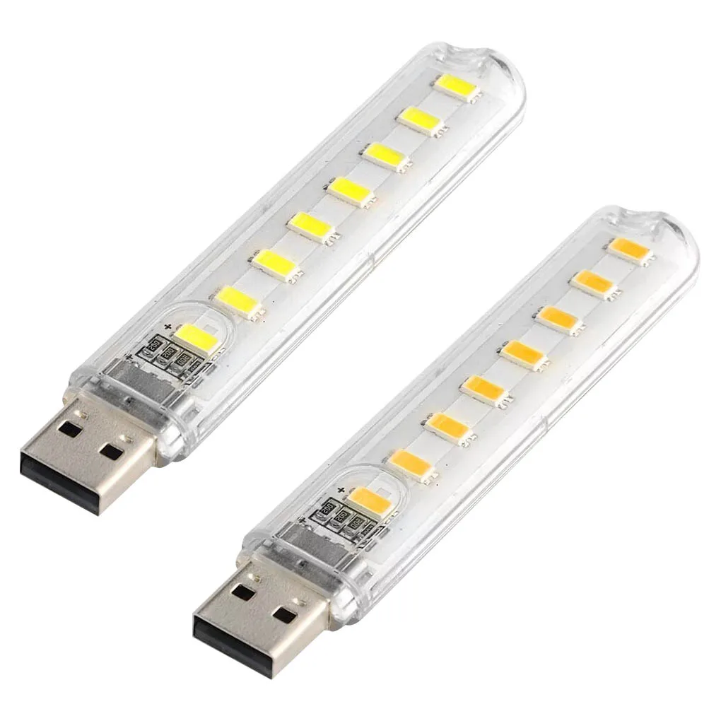 Мини Портативный USB LED светильник для книг DC5V ультра яркая лампа для чтения книг 3 светодиода 8LEDs светильник s для Power Bank PC ноутбук - изображение