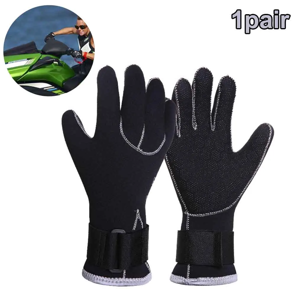 

1pair 3mm Swimming Surfing Diving Full Protection Double Lined Sailing Wetsuit Gloves Snorkeling Multifunction Water Sports