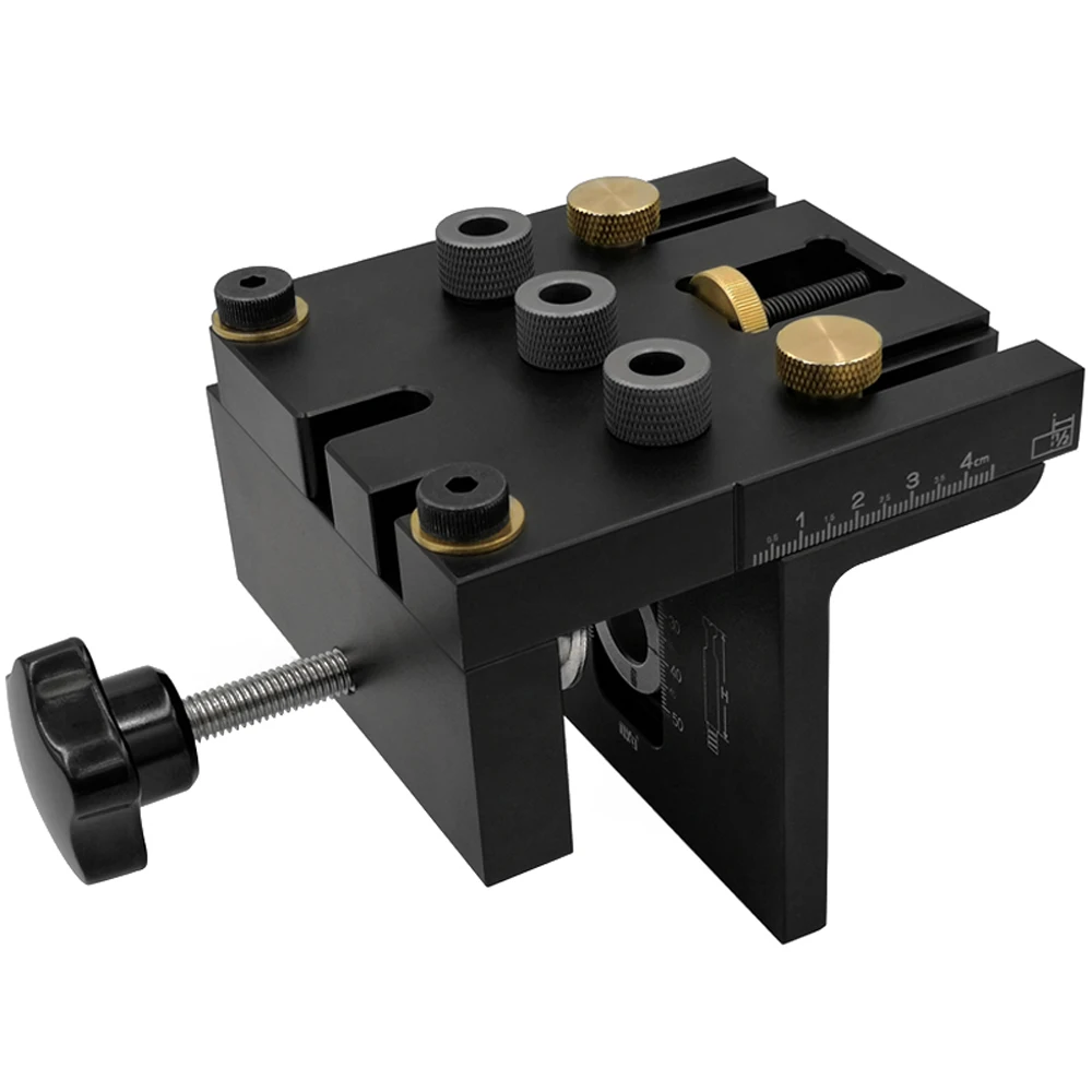 

New 3-in-1 Adjustable Drilling Guide Puncher Woodworking Doweling Jig Kit Locator Carpentry Tools with Positioning Clip
