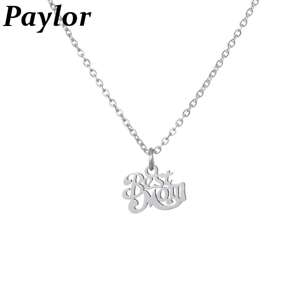 Paylor нежный серебряный цвет буквы лучшие мамы ожерелье матери из нержавеющей